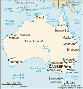 Map of Australia Cities